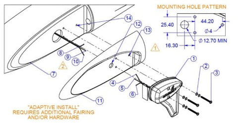 skyBeacon 301 Port (Left) Wingtip Adapter - Pacific Coast Avionics