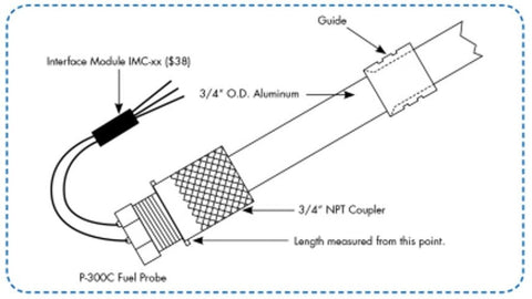 P-300C Capacitive Fuel Level Probe - Pacific Coast Avionics