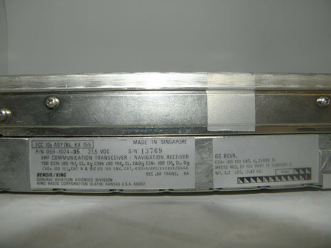 Pre-Owned Bendix/King KX155 28V w/GS - Pacific Coast Avionics